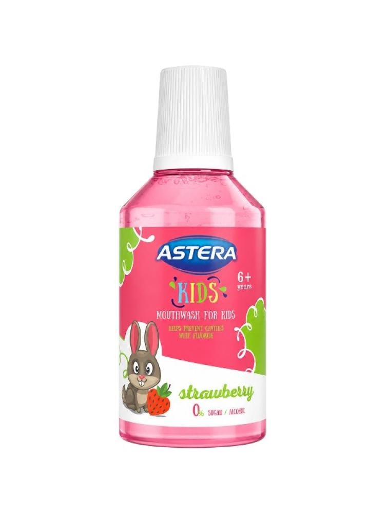 Children's Mouthwash Strawberry Cavity Prevention Astera 300ml