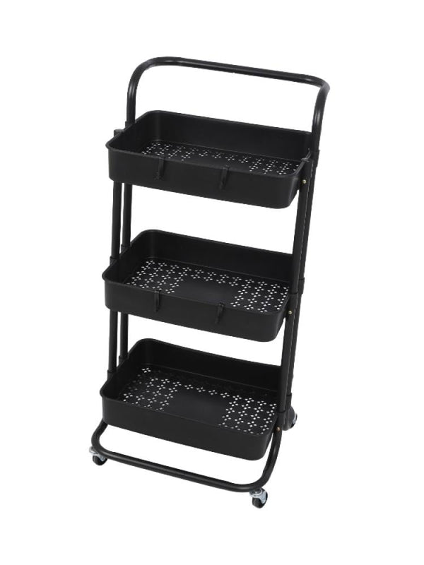 Salon System 3-Tier Mesh Trolley, Black