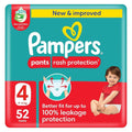 Pampers Pants Size 4 Jumbo Pack 52 Pants Quick Absorption Technology