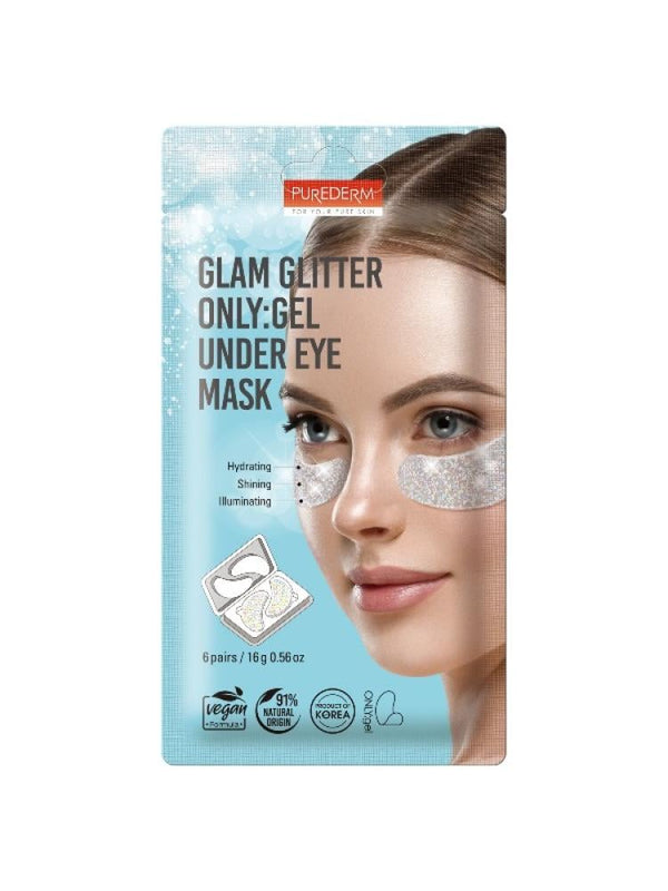 Purederm Glam Glitter Hyaluronic Acid Under Eye Mask - 6 Pairs