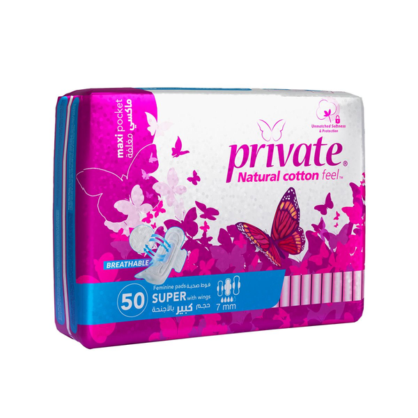 Best Sanitary Pads For Heavy Bleeding Maxi Super Private 50 Pcs