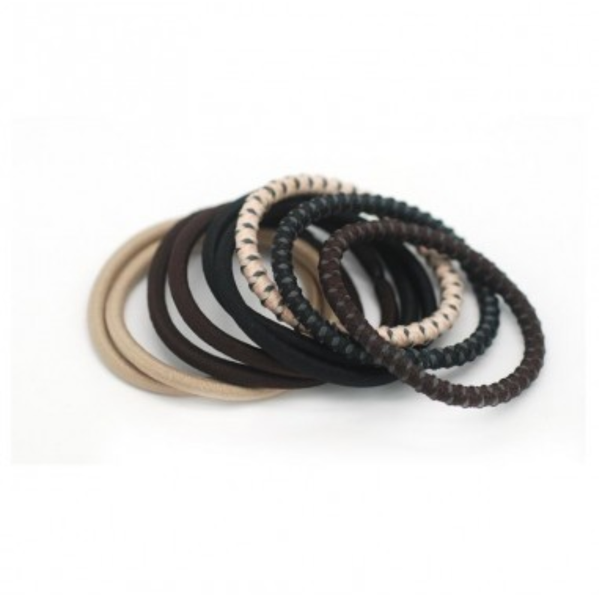 Basic Care Hair Ties Multi-Colored 21-Pack Flexible Material