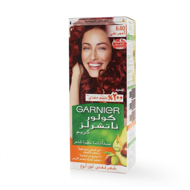 Fiery Red Hair Dye 6.60 Pure Red Color Naturals 100ml Garnier
