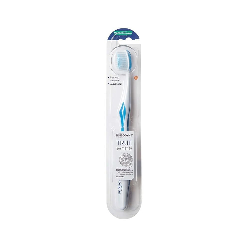 Sensodyne True White Toothbrush, Medium Bristle, Plaque Removal
