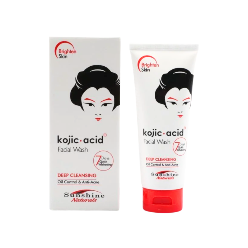 Kojic Acid Facial Wash Brightening Dark Spot Reduction Sunshine Naturals 100g