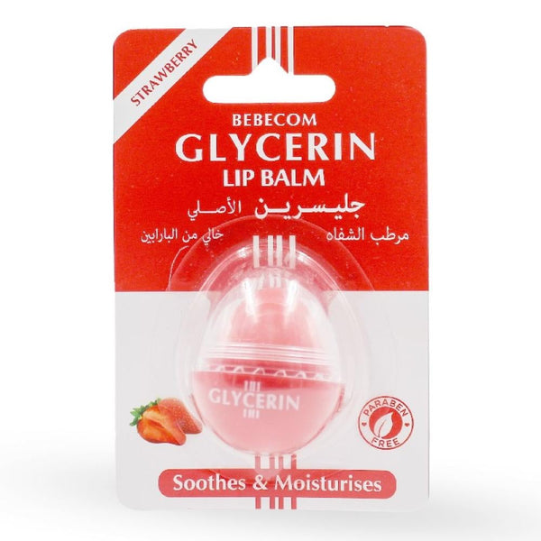 Best Lip Balm Strawberry Scented Glycerin Formula BEBECOM 10g