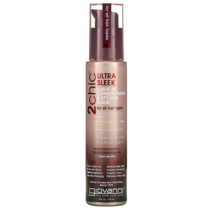 Giovanni Leave In Conditioner Styling Elixir Keratin Argan Oil Giovanni 118ml