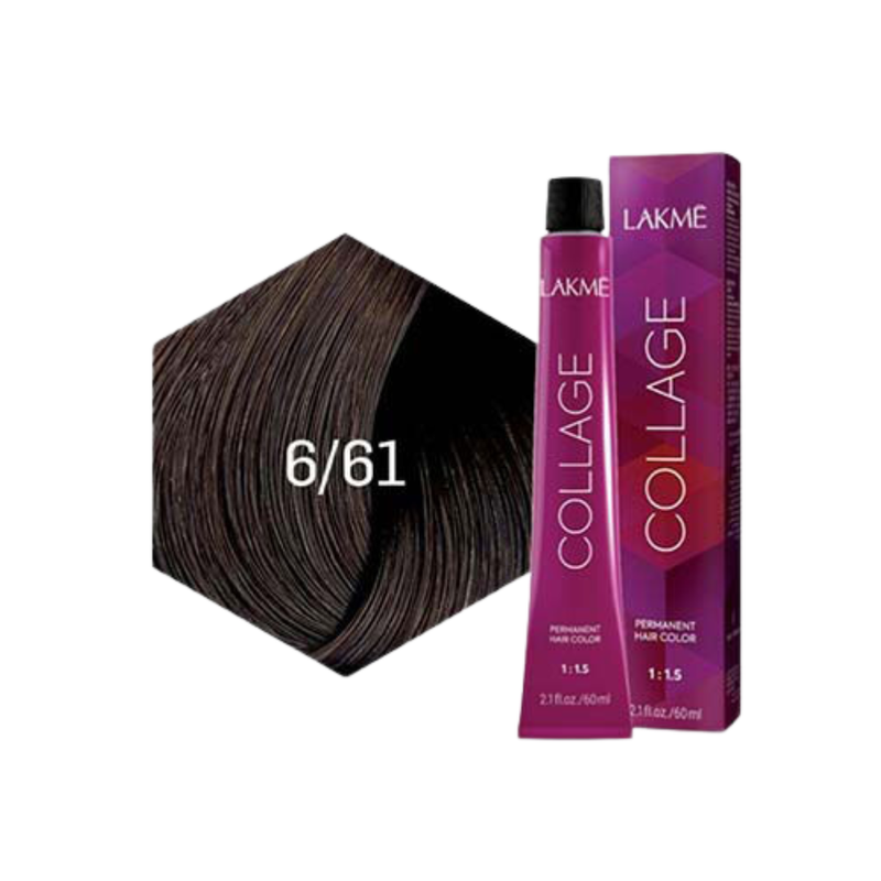 Lakme Permanent Hair Color Dark Ash Blonde Brown 6.61, 60ml