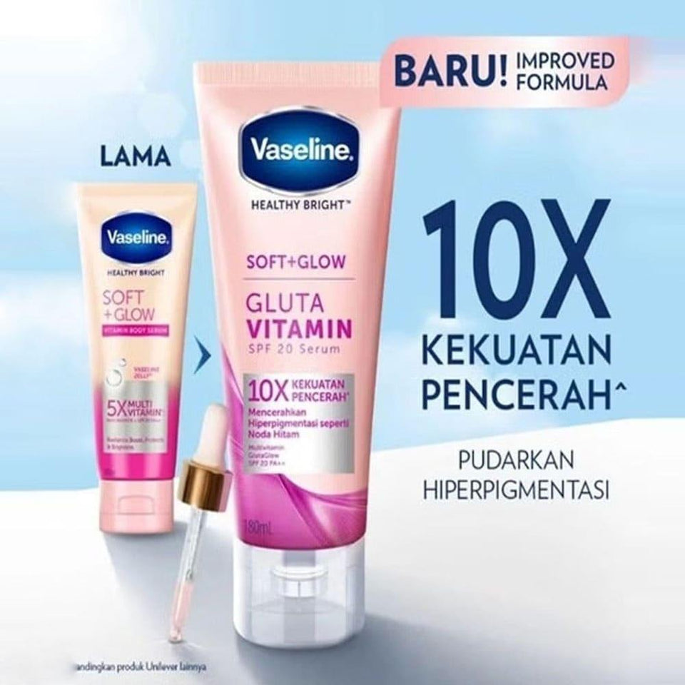 Vaseline Gluta-Brightening Serum SPF 20 for Skin Brightening and Sun Protection 180ml