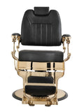 Salon System Men's Barber Chair Black Gold Iron