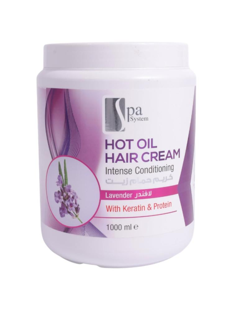 Spa System Lavender Hot Oil Hair Cream with Keratin Protein - 1000ml