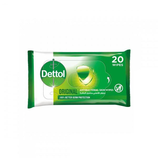 Dettol Antibacterial Skin Wipes, Moisturizing, 20 Count