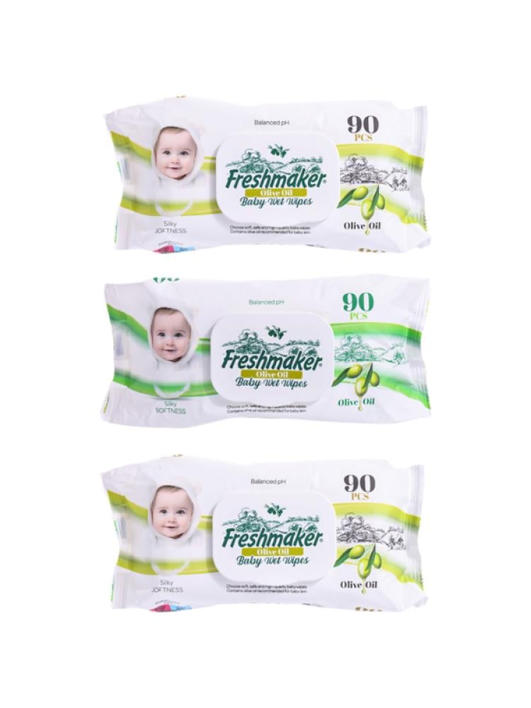 Baby Wipes Olive Oil Alcohol-Free Freshmaker 3x90 Wipes