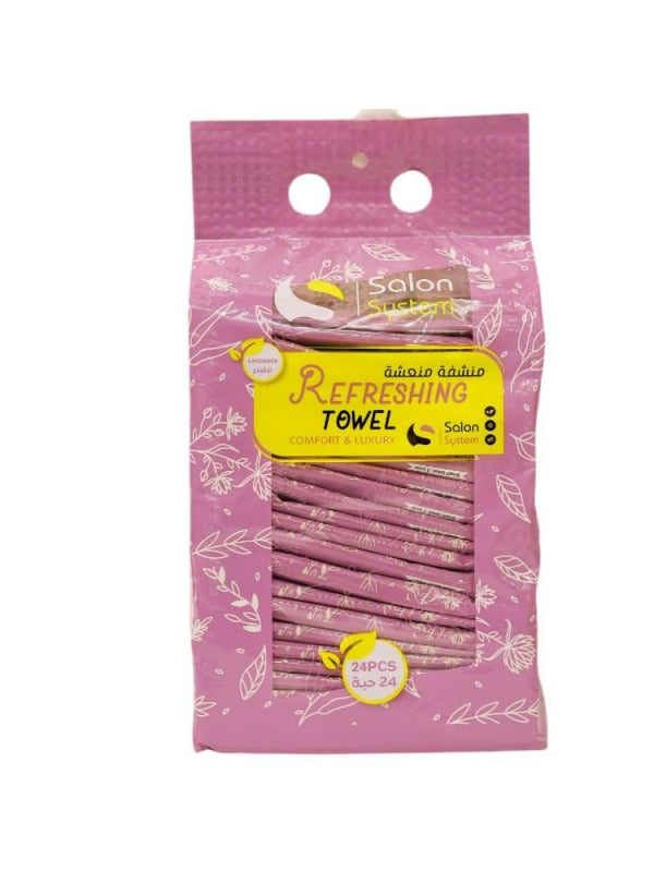 Salon System Refreshing Towelettes - Lavender Scent, 24 Count