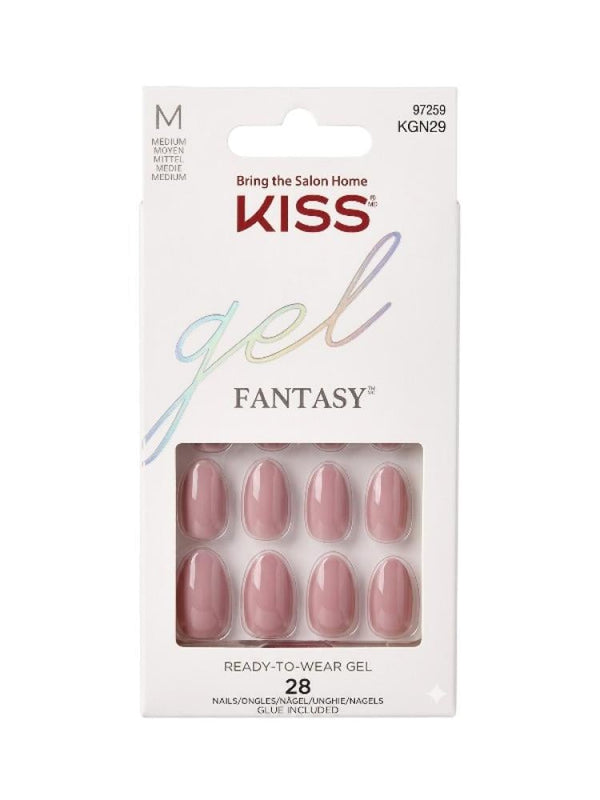 Kiss Fantasy Nails Dusty Pink - Medium Length, 28 Pieces