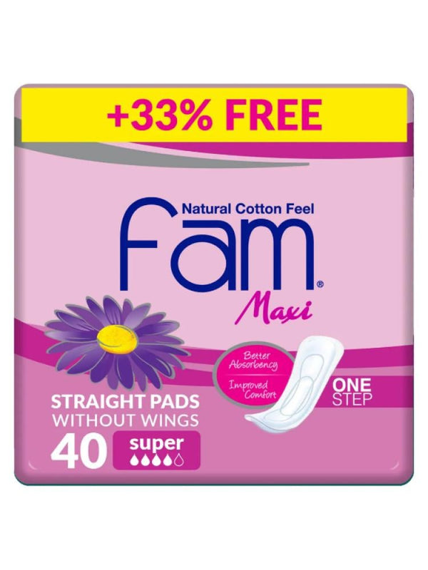 Maxi Pads With Wings Large Size Fast Absorption Fam 40 Pads