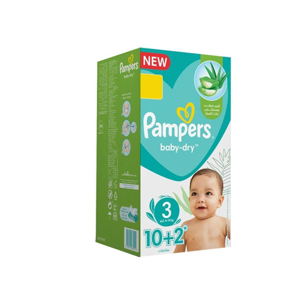 Baby Diapers Size 3 Small Box Absorbent Leak Guard Technology Pampers 12 Pieces