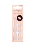 Kiss imPRESS Sand Color Press-On Nails - Short Oval Shape - 30 Pieces