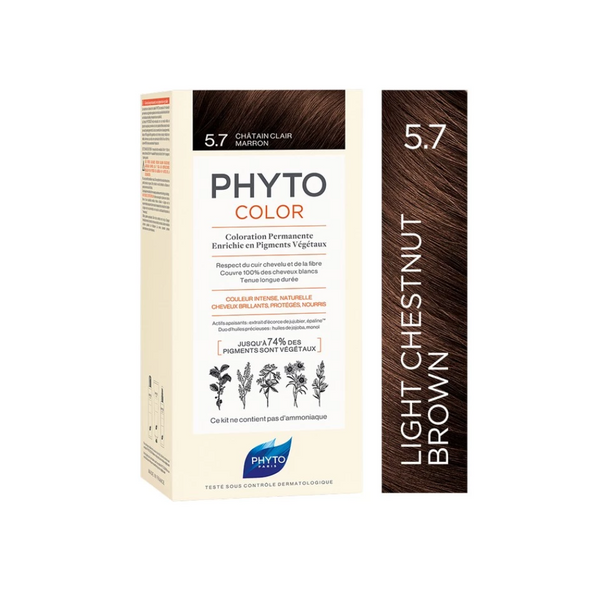 Permanent Hair Dye Light Chestnut Brown 5.7 Phyto Color 12ml