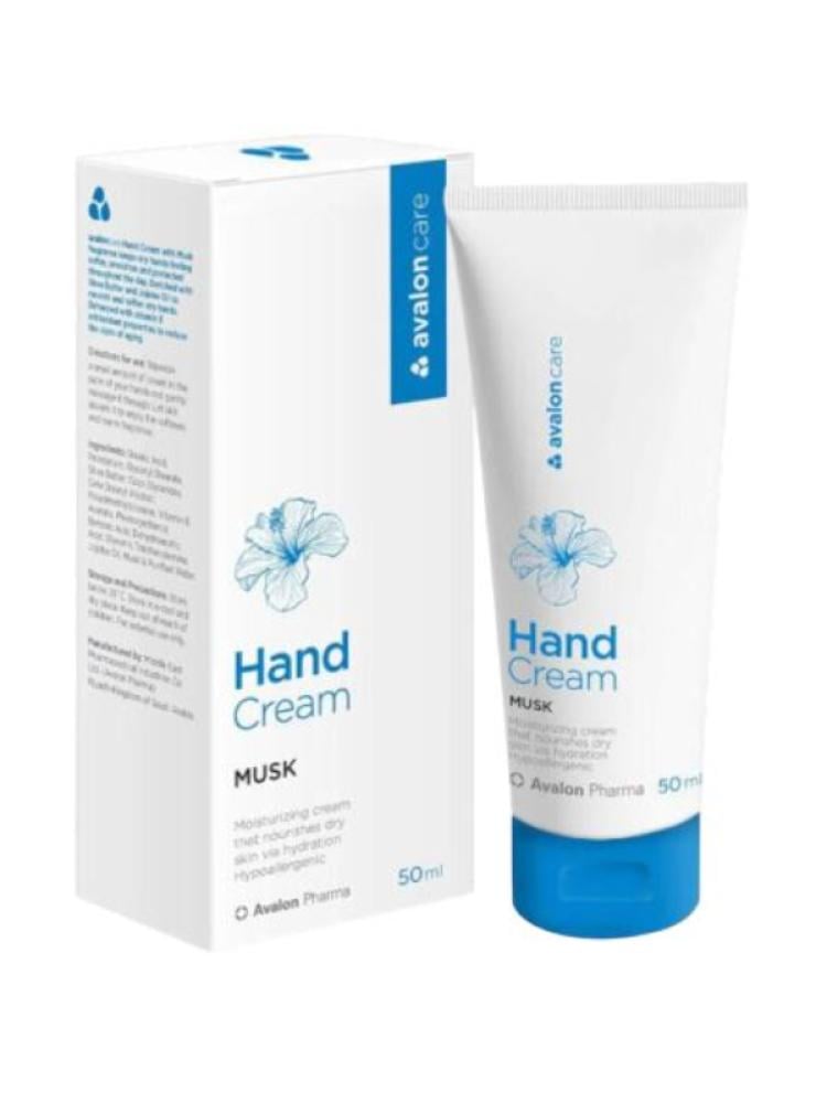 Hand Cream for Dry Skin Musk Scented Shea Butter Jojoba Oil Avalon Care 50ml
