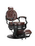 Salon System Men's Barber Chair Brown Synthetic Leather Adjustable