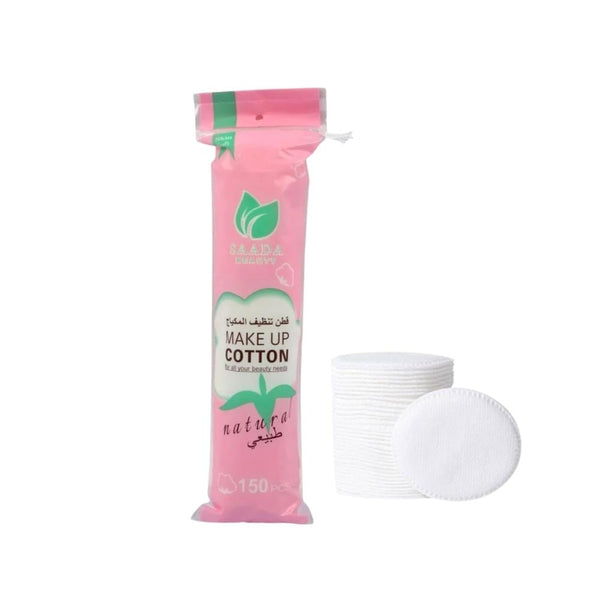 Saada Beauty Makeup Remover Cotton Pads, 100% Natural Cotton, 150 Count