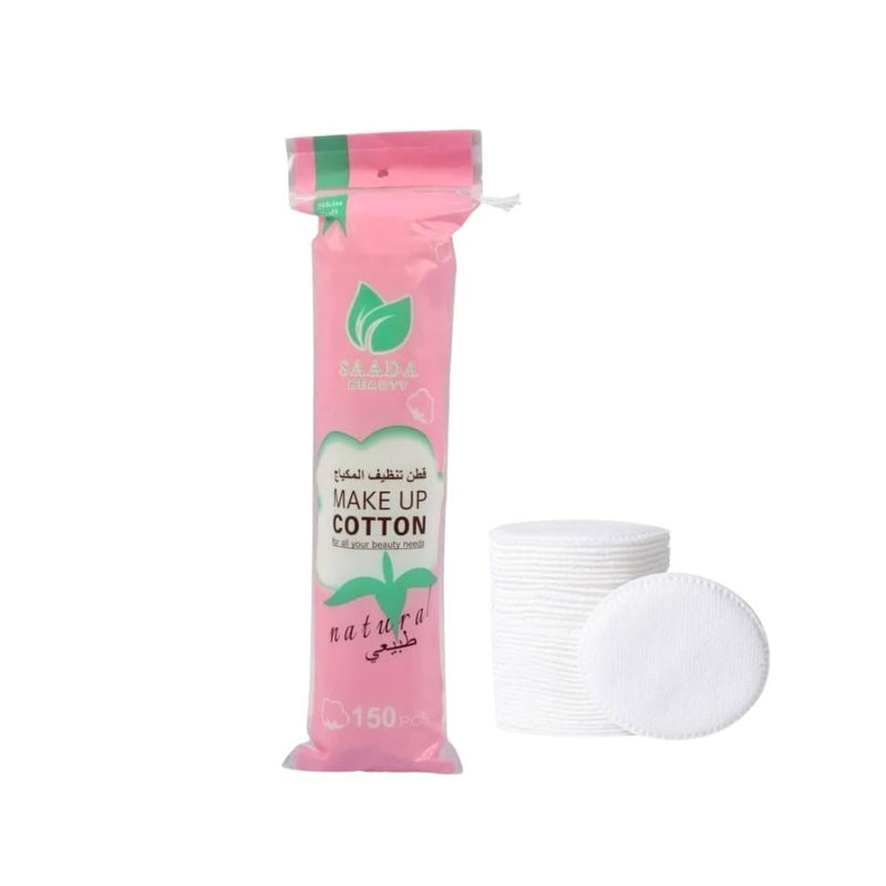 Saada Beauty Makeup Remover Cotton Pads, 100% Natural Cotton, 150 Count