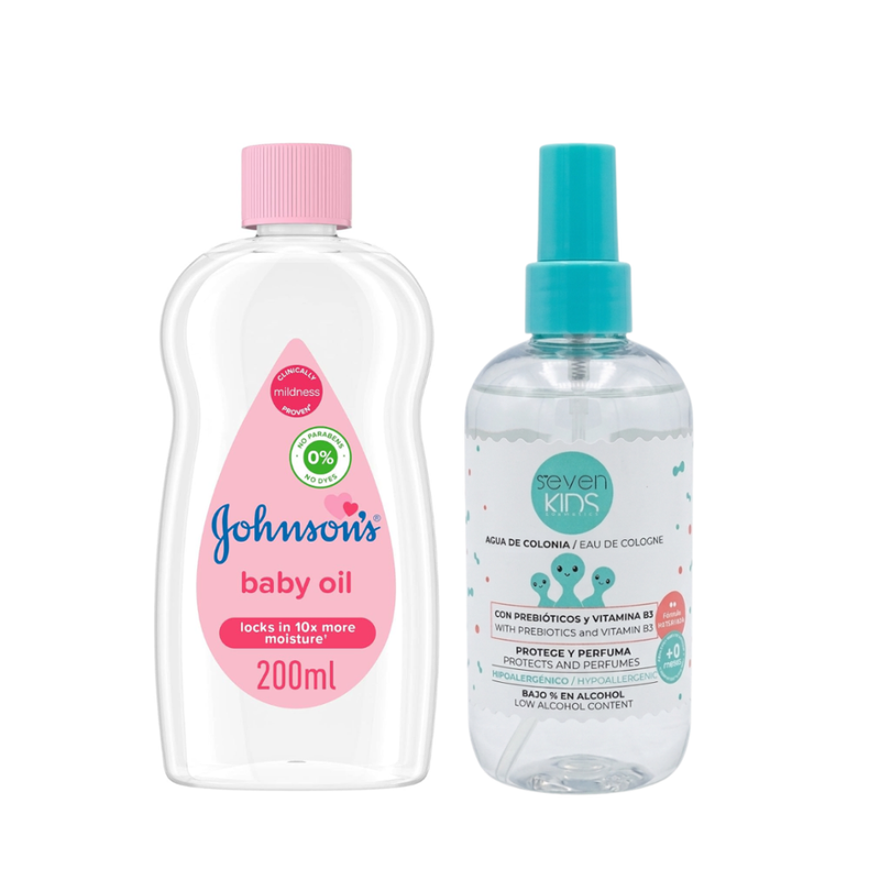 Baby Oil and Cologne Set Johnson's 200ml & Seven Kids 250ml