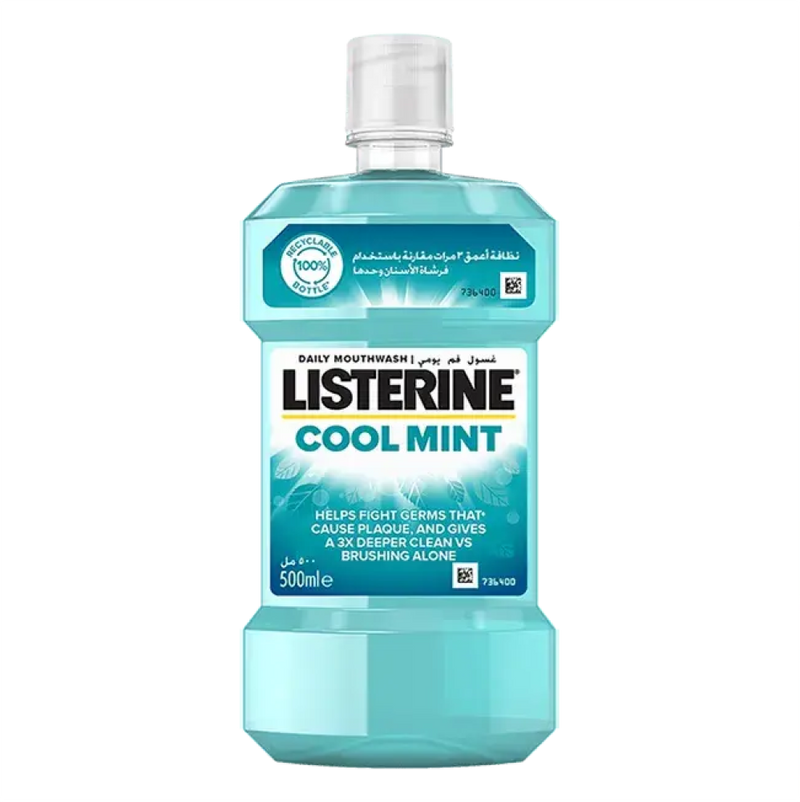 Best Listerine Mouthwash Cool Mint Mild Taste Alcohol-Free 500ml