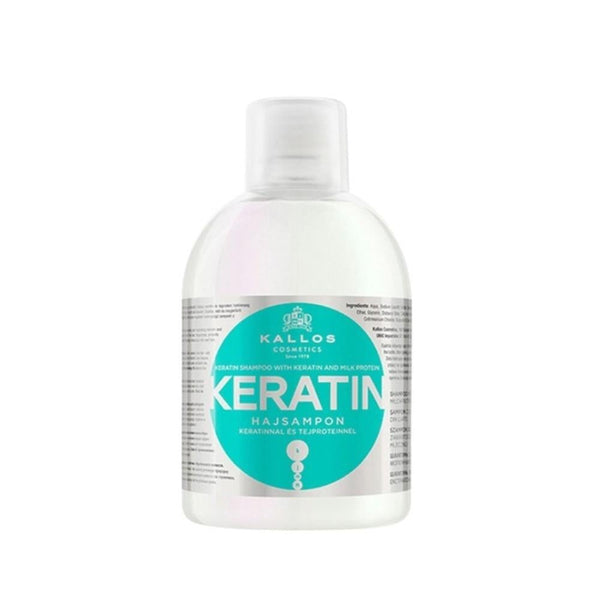Kallos Keratin and Milk Protein Hair Shampoo for Repair and Strengthening, 1000ml