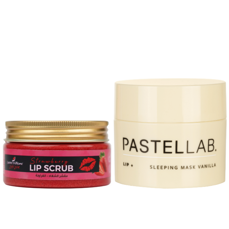 Best Lip Scrub and Mask Set Vanilla Strawberry Garden Olean Pastel Lab 100ml+10g