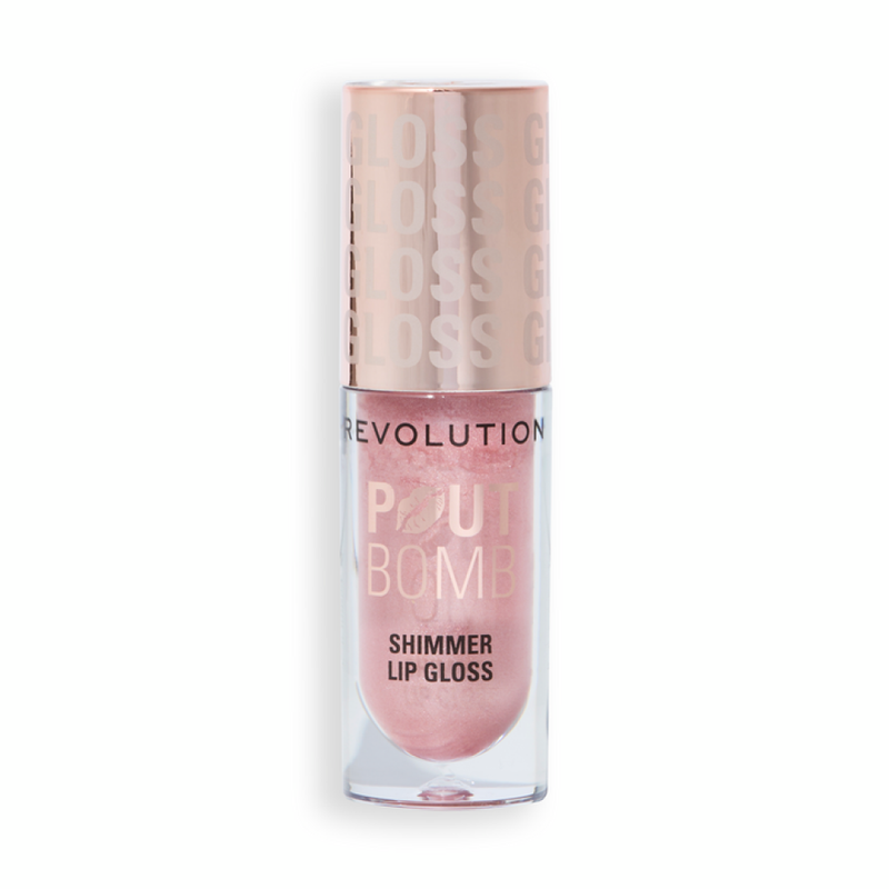 Pink Sparkle Lip Gloss Pout Bomb Shimmer Hydrating Formula Revolution 5ml