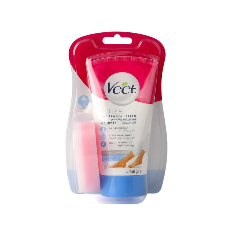 Veet Pure Shower Hair Removal Cream, Sensitive Skin, 150g