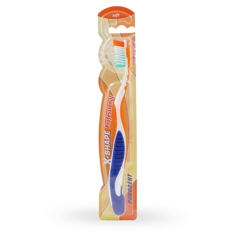 Electric Toothbrush X Shape Soft Bristle Plaque Removal System Purodent 1pc