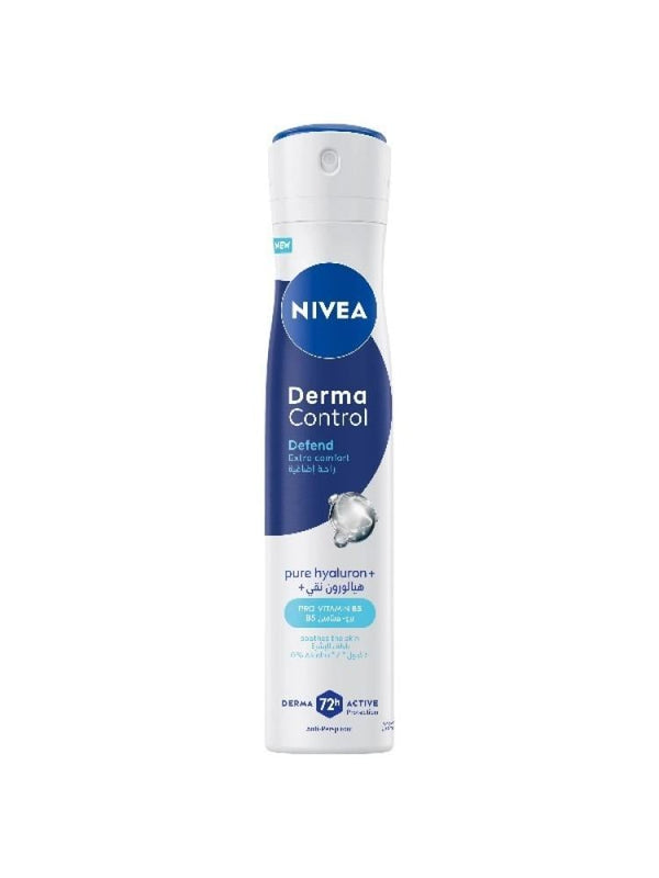 Nivea Derma Control Defend Antiperspirant Spray - Hyaluronic Acid, Pro-Vitamin B5, 200ml