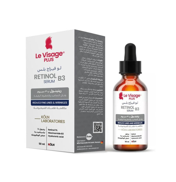 Retinol B3 Face Serum Cell Renewal Wrinkle Reduction Le Visage Plus 50ml