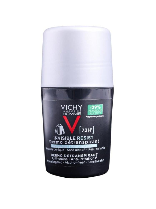 Vichy Men Invisible Resist Roll-On Antiperspirant Sensitive Skin 72H 50ml