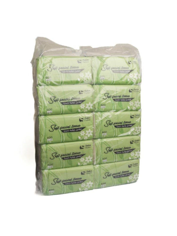 Salon System Soft Tissues - 600 Sheets per Pack, 10 Packs