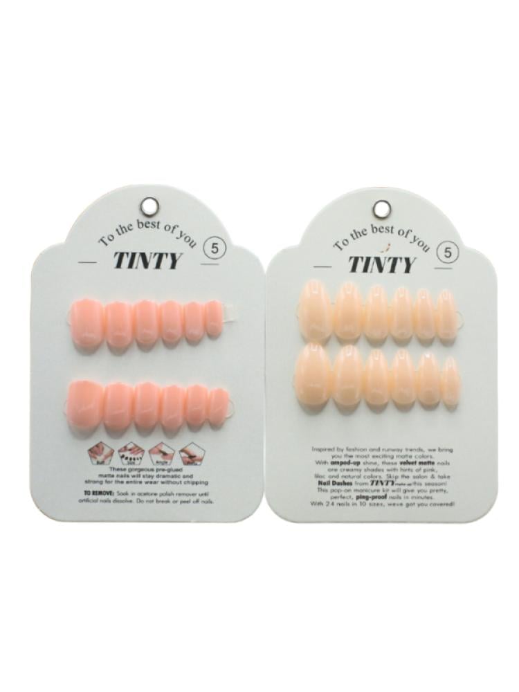 Fake Toe Nails Press-On Artificial Nails No.5 Tinty 24 Pieces