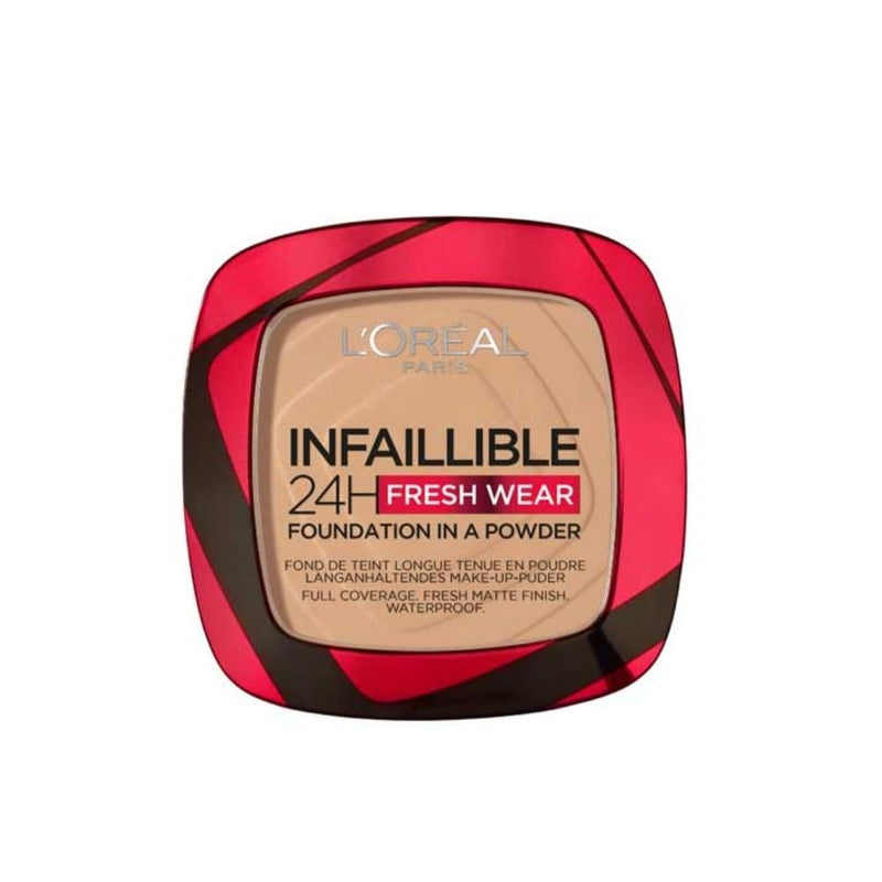 L'Oreal Paris Infallible 24H Powder Foundation, Golden Beige, Full Coverage