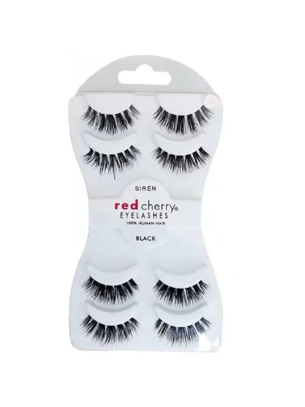 Red Cherry Eyelashes - SIREN - Human Hair - 4 Pairs
