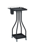 Salon System Hair Trolley - Black Metal Frame - 80cm Height