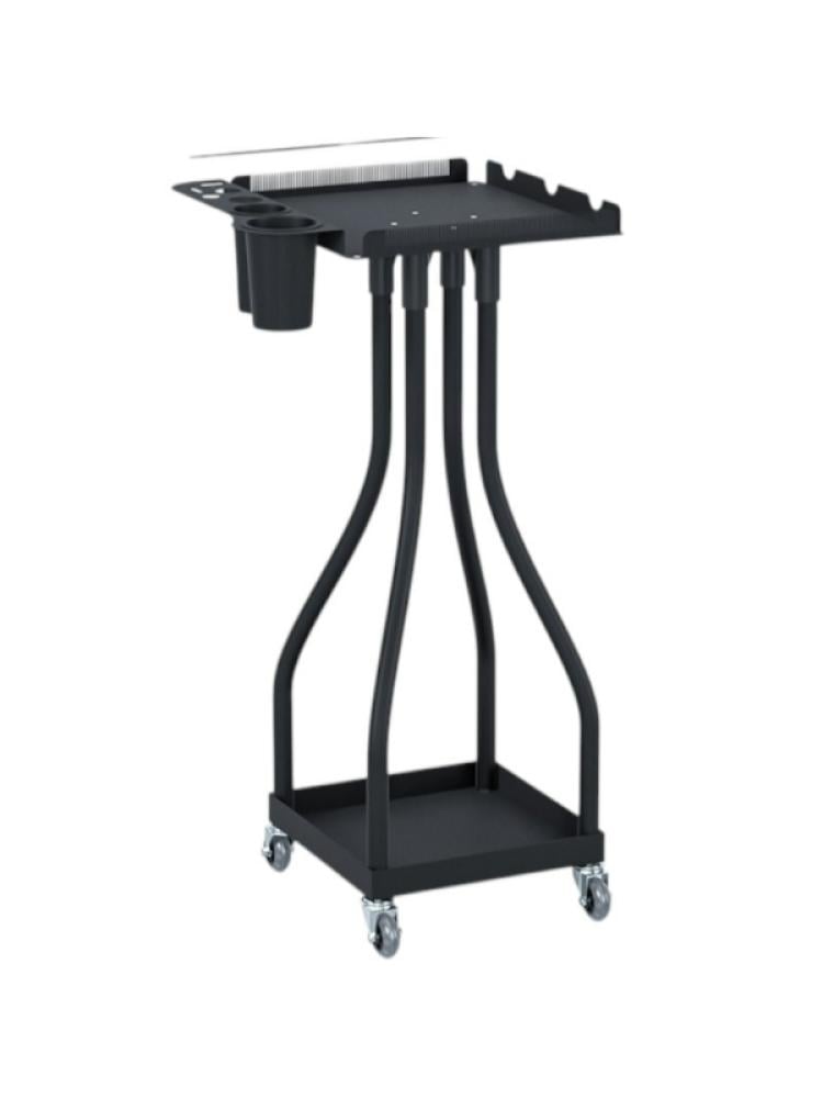 Salon System Hair Trolley - Black Metal Frame - 80cm Height
