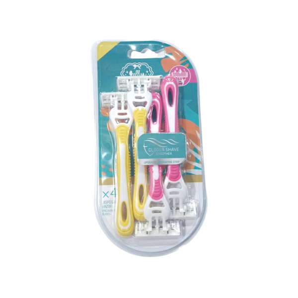 Jellys Triple Blade Women's Razor for Sensitive Skin, 4 Pack