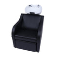 Salon System Washbasin Chair with Black Ceramic Basin and Footrest