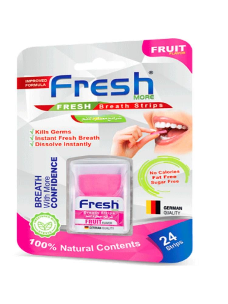 Mouthwash Strips Fresh Fruit Flavor On-the-Go Fresh More 24 Strips