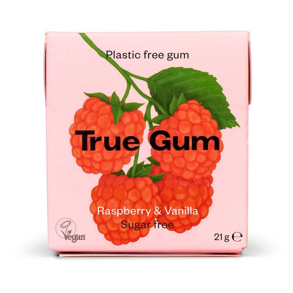 Sugar Free Chewing Gum Raspberry & Vanilla Flavor True Gum 21g