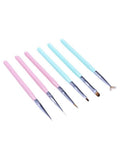 Salon System Nail Art Detail & Design Brush Set - 6 Pieces