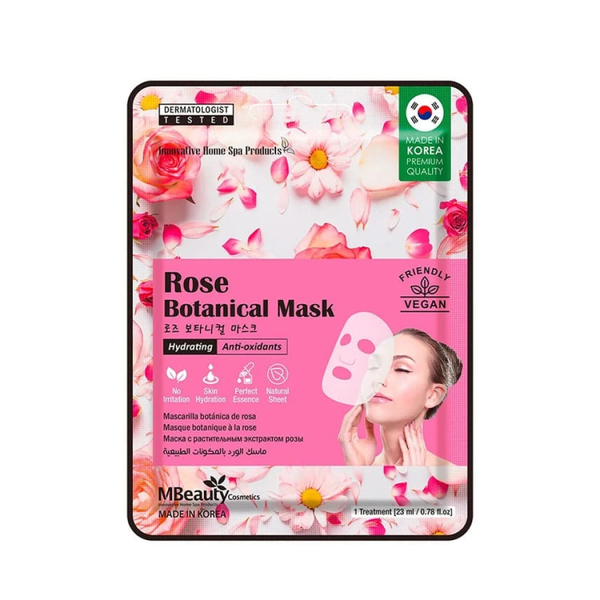 Mbeauty Rose Botanical Mask, Hydrating Sheet Mask, 23ml