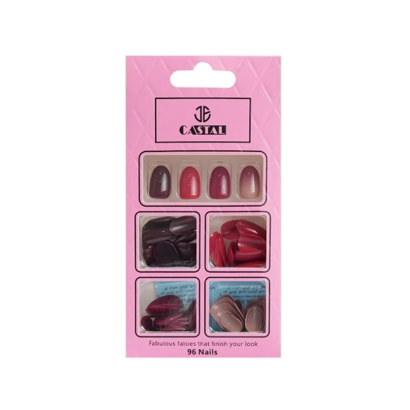 Castal Artificial Nails, Colored Press-On Set, 96 Pieces, D1